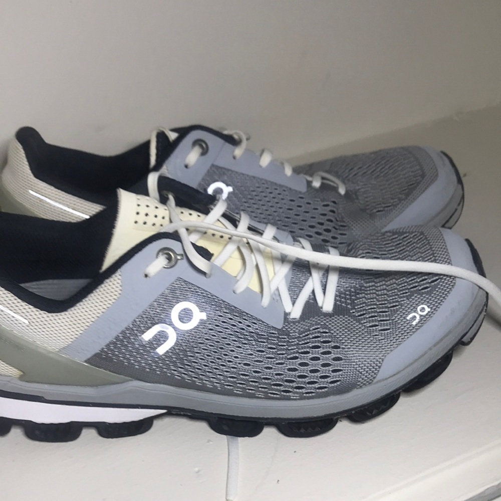 On Running Gray Black Athletic Shoes with CloudTec Cushioning